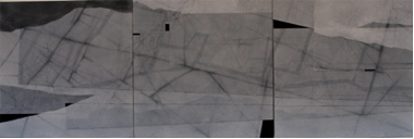 Chris Wilson:  Landscape (triptych ), 2008, acrylic and graphite on canvas, 58 x 175 cm; courtesy the artist; courtesy the artist